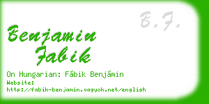 benjamin fabik business card