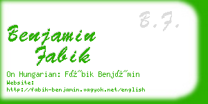 benjamin fabik business card